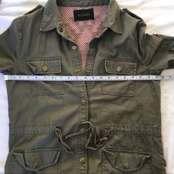 Blu Pepper Utility Jacket Green w/ Aztec Print - Picture 7 of 8